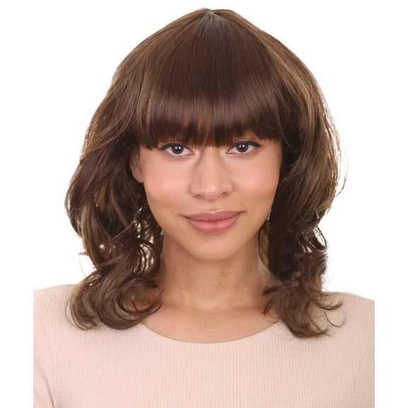 Wavy Brown Chic Womens Wig | Cosplay Wig | Premium Breathable Capless Cap
