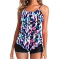 thumbnail image 3 of Teen Girls Tankini Swimsuits, Women Two Piece Tankini Set Floral Print Bathing Suits Strappy Ruffles Swimwear, 3 of 6
