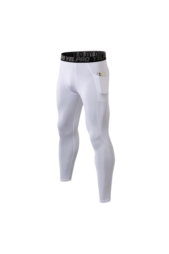 Thermal Lined Men Gym Pants Polyester Spandex Blend High Stretch Cold Weather Training Trousers for Outdoor Fitness