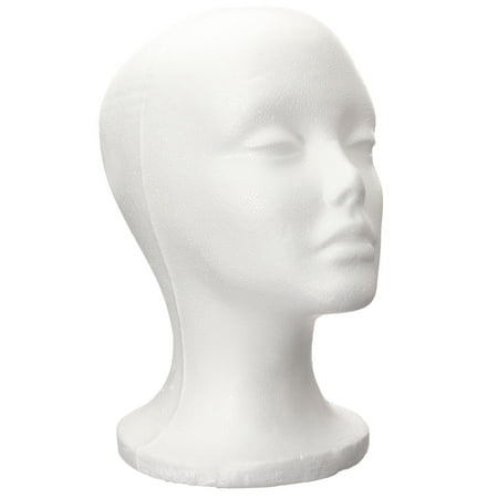 Mrosaa Female Styrofoam Wig Head Model Mannequin Wig Hat Glasses Display