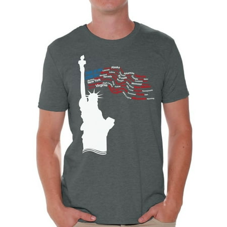 Awkward Styles This Is My Country T Shirt for Men USA States Patriotic Men's Tee Shirt Tops Liberty Statue T-shirt Indepencence Day Celebration Shirt Fourth of July Gifts for