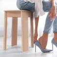 thumbnail image 5 of Modern Minimalist Low Small Plastic Round Stool, Beige Pink, 5 of 8