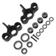 thumbnail image 4 of 1 par de copa de dirección delantera RC de aleación de aluminio con rodamientos agrandados para coche Arrma Karton 1/8 RC negro, 4 of 8