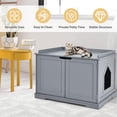 thumbnail image 2 of Litter Box Enclosure with Double , Hidden  Washroom Cabinet Storage  for Large Cats, Modern  Pet Furniture, 2 of 8