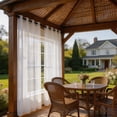 thumbnail image 5 of Waterproof Outdoor Sheer Curtains for Patio - 2 Panels Light Filtering Transparent Chiffon Window Drape For Outdoor Balcony Patio Modern Home Decor, White(95*52 in)No pole, 5 of 6