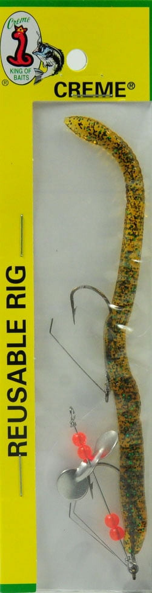 Creme Pre-Rigged Weedless 6" Scoundrel Worm Lure, Ice Tea