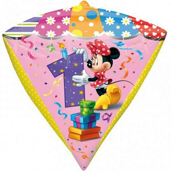 15 inch MINNIE MOUSE Cubez AGE 1 Balloon  Party Supplies Decorations Foil Mylar Balloon