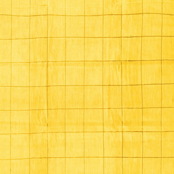 Ahgly Company Indoor Square Solid Yellow Modern Area Rugs, 3' Square