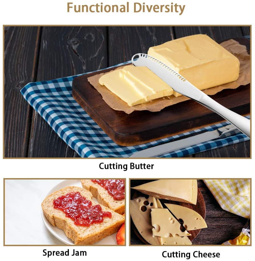 4 Pack Butter Knife With Holes Thickened Stainless Steel Butter Spreader Knife Multifunctional Butter Knife For Cold Butter Spread That Butter Knife 3 In 1 Kitchen Gadgets Walmart Com