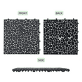 thumbnail image 3 of 12 X 12 Inch Black Interlocking Deck Tiles Plastic Waterproof Outdoor All Weather Anti-Slip Bathroom Shower Balcony Porch Strong Weight Capacity Upto 440 Lbs, Pebble Stone Pattern Pack of 12, 3 of 9
