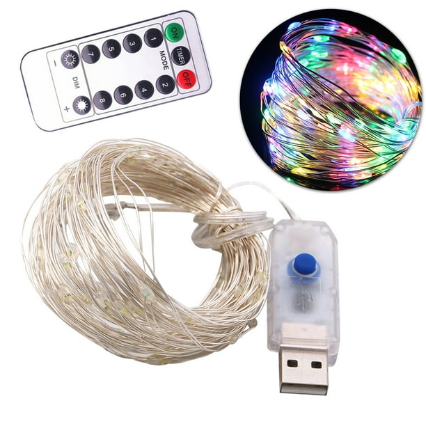 10M USB Powered Light String Decorative Silver Wire LED String Lights with Remote Control