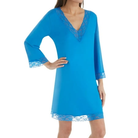 

Women s Shadowline 65117 Before Bed 36 Inch Lace Trim Sleepshirt (Sapphire 3X)