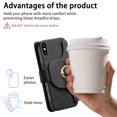 thumbnail image 2 of 2 in 1 Wallet Case for Apple iPhone XS Max, Detachable Magnetic Back Cover Cards Slots Zipper Pocket Ring Holder Magnetic Closure Protective Drop Proof Case Cover for Women Men,Black, 2 of 11