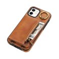 thumbnail image 7 of Allytechgroup Stylish iPhone 11 Wallet Case, Secure Phone Case for Apple iPhone 11, Multi-functional and Durable, Ring Holder Hand Wrist Stand Shockproof Case for Women Men, Brown, 7 of 7