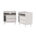 thumbnail image 4 of 25" Solid Wood 2-Drawer Night Stand with Gallery - 2PK - White, 4 of 5