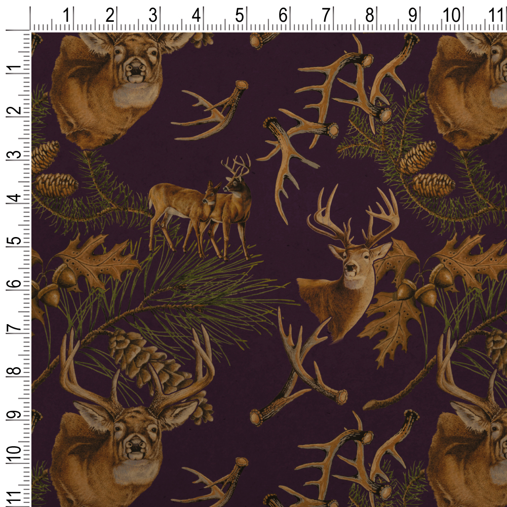 Deer Antlers Pine Tree Cones Hunting Premium Kraft Roll Gift Wrap Wrapping Paper