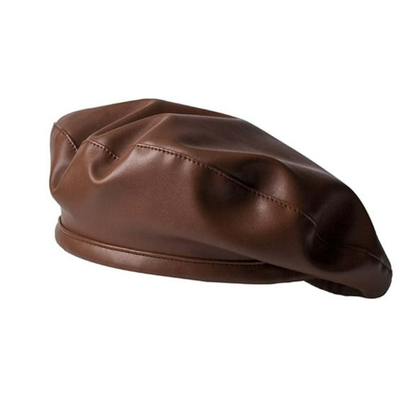 Hats Classic PU Leather French Beret For Women Adjustable Solid Color Artist Painter Cap Hat