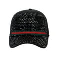 thumbnail image 2 of Top Headwear Rhinestone Green Red Stripe Baseball Cap - Black, 2 of 4