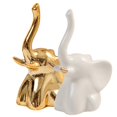 thumbnail image 3 of Modern Ceramic Elephant Figurine Statue for Home Décor Ring Holder Display on Shelves Desk and Bookshelf, 3 of 3