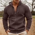 thumbnail image 2 of LIIPEE Men Hoodies Solid Color Long Sleeve Hooded Zip Up Tops Man Versatile Holiday Festival Party Sweatshirts,Coffee,S, 2 of 4