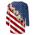 thumbnail image 6 of JOANKDMI Women's American Flag Shirts 3/4 Sleeve 4th of July Independence Day Crew Neck Tops Patriotic Holiday Festival Fashion T Shirts, 6 of 7