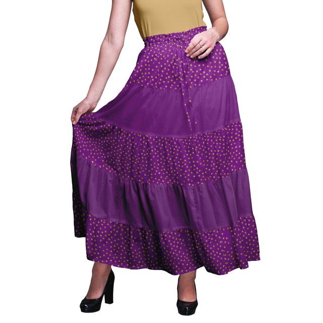 Bimba SkirtsForWomen Long Length Cotton Printed Maxi Boho Summer Skirt