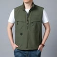 thumbnail image 5 of Krdevn Men Jacket Vest Overalls Vest Pocket Outdoor Casual Plain Slim Comfortable Jacket,Tank Tops Men,L, 5 of 7
