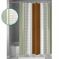 thumbnail image 4 of Hokiten Shower Curtain, Sage Green Farmhouse Fabric Shower Curtains for Bathroom, Green Brown Striped Bath Curtain Waterproof Bathtub Curtains with 12 Hooks, Small 36" x 72", 4 of 7