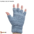 thumbnail image 4 of Spencer USB Heated Gloves Mitten for Men Women, Winter Warm Knitted Wool Thermal Full & Half Fingerless Hands Warmer Heating Gloves "Blue", 4 of 9