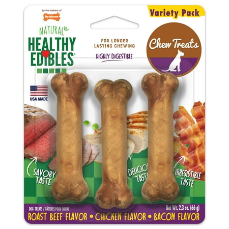UPC: 0018214814290 | Nylabone Healthy Edibles All-Natural Long Lasting Chew Treats Variety Pack 3 Count X-Small/Petite