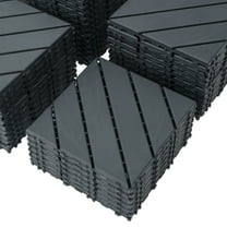 Plastic Interlocking Deck Tiles,44 Pack Patio Deck Tiles,12"x12" Square Waterproof Outdoor All Weather Use, Patio Decking Tiles for Poolside Balcony Backyard, Grey