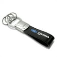 thumbnail image 3 of Ford F-150 2015 up Black Real Leather Strap Chrome Round Hook Metal Key Chain, 3 of 4
