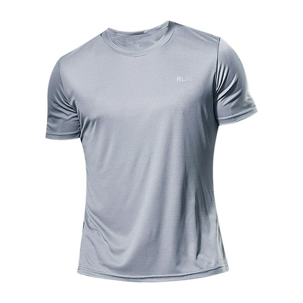 Camiseta deportiva de manga corta holgada de seda helada para hombre, de secado rápido, tallas grandes, camiseta informal, fresca y transpirable, de manga corta.