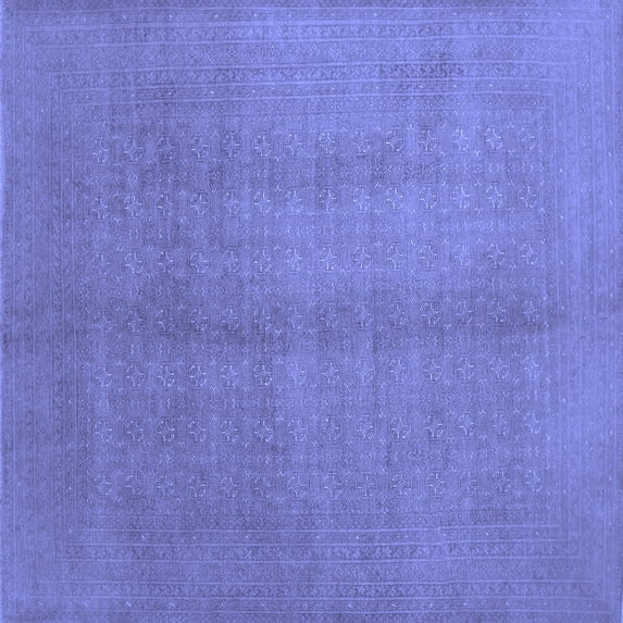 Ahgly Company Indoor Square Abstract Blue Contemporary Area Rugs, 5' Square