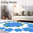 thumbnail image 2 of ODIKA 3'x5' Machine Washable Non-Slip Area Rug, Blooming Hydrangea Latch Hook Cushion Needlecraft Project DIY High Traffic Rug with Pad, Blue, 733695, 2 of 8