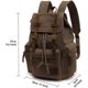 thumbnail image 4 of Vintage Unisex Casual Leather Backpack Canvas Rucksack Bookbag Satchel Hiking Backpack Travel Outdoor Shouder Bag (brown), 4 of 5