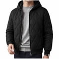 thumbnail image 3 of Windbreaker Jackets for Men Windproof Long Sleeve Hooded Solid Color Winter Casual Warm Windproof Jacket for Outdoor Travel Hiking, 3 of 7
