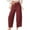 Wine, variant on Htigea Women Summer Capri Pants Trousers Pants Drawstring Waist Wide Leg Casual Loose Fit Dressy Pants Today Sales Green S