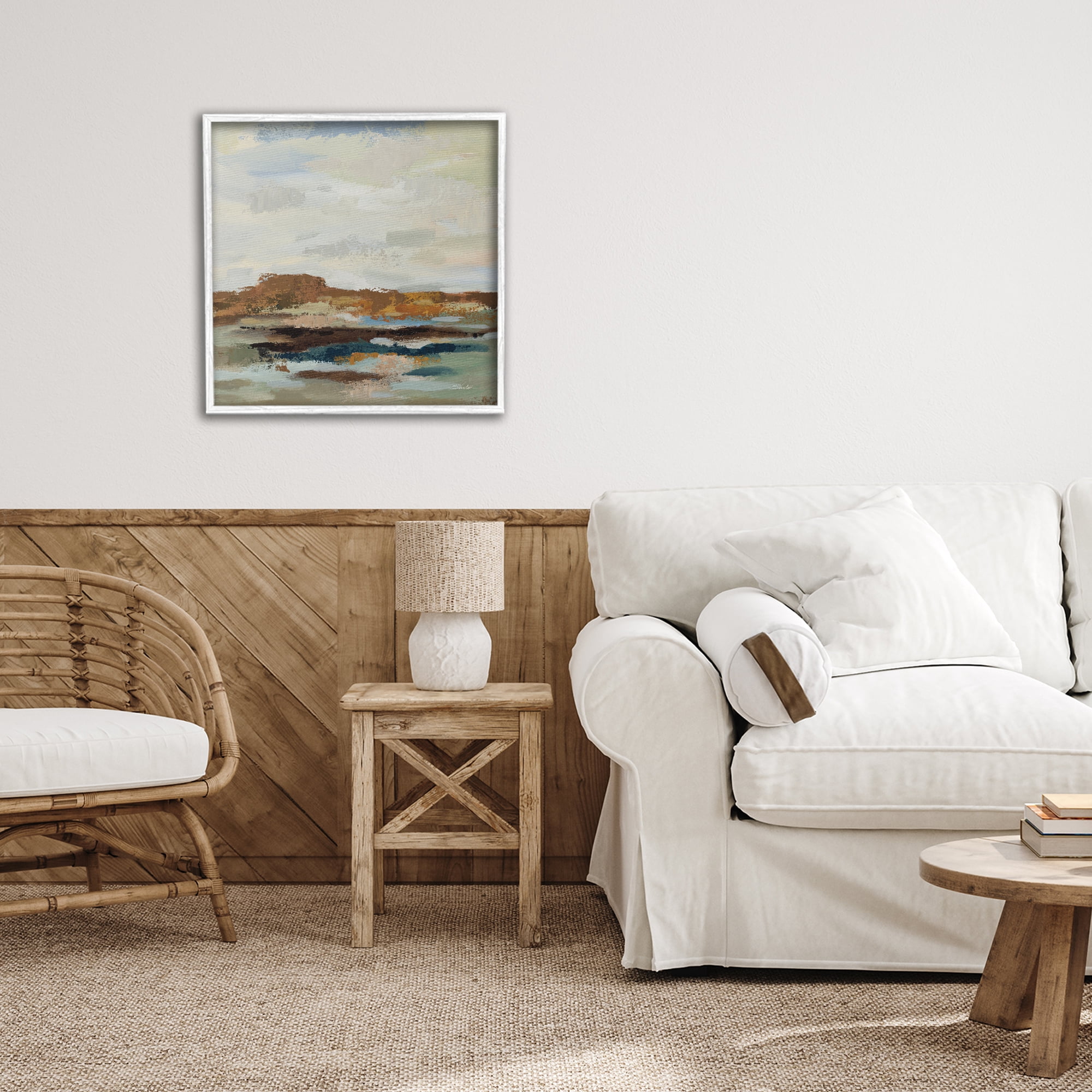 Stupell Industries American West Abstract White Framed Giclee Art, design by Silvia Vassileva