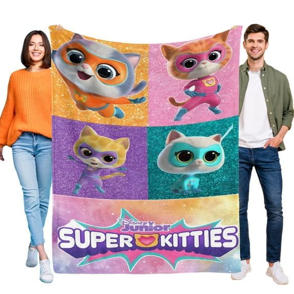 SuperKitties Flannel Blanket Fun and Cozy Throw Blanket Perfect for Bedroom Playroom or Travel Ideal Gift for Boys and Girls 30"x40"