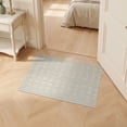 thumbnail image 2 of ODIKA 2'x3' Ultra-Soft Accent Mat, Neutral Motif Boho Featuring Interlocking Grid Ivory Beige Dining None Washable, Bare feet friendly, Easy Care Indoor rug for Bedside, Footrest, 2 of 7