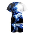 thumbnail image 3 of Men's Suit Category - All-Over Print Short Sleeve Tee and Quarter Pants Two-Piece Set for Men, 3 of 4