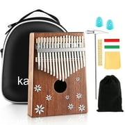 SHANNA Kalimba 17 Keys Thumb Piano, Easy to Learn Portable Musical Instrument Gifts for Kids Adult Beginners with Music Book Tuning Hammer and Bag