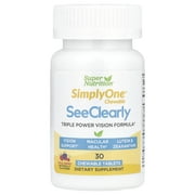 Super Nutrition SimplyOne®, See Clearly, Triple Power Vision Formula with Lutein, Zeaxanthin, Vitamins, Minerals and Botanical Extracts, Wild Berry , 30 Chewable Tablets