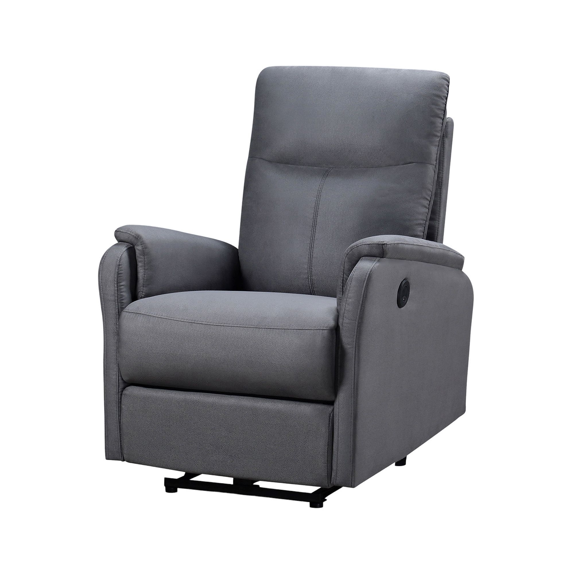DEALTOPS Power Recliner Chair with USB Ports, Recliner Single Chair with Adjustable Footrest, Gray