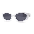 thumbnail image 1 of Womens Celtic Cross Motif Hinge Mod Geometric Cat Eye Sunglasses White Black, 1 of 4