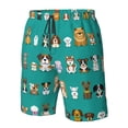 thumbnail image 4 of Balery Cartoon Dogs Traje de Baño Estilo Hawaiano para Hombre, Shorts de Secado Rápido con Bolsillos-Small, 4 of 6