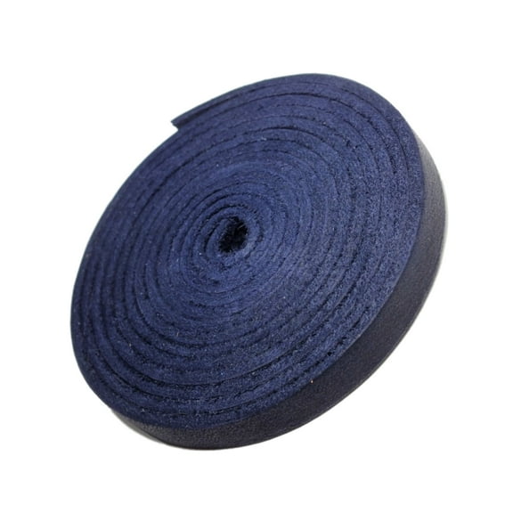 TOFL Genuine Top-Grain Leather Strap | 72 Inches Long | 3/8 Inch Wide | 1/8 Inch Thick (7-8 oz) | 1 Leather Strip for DIY Arts & Craft Projects, Clothing, Jewelry, Wrapping | Dark Navy Blue