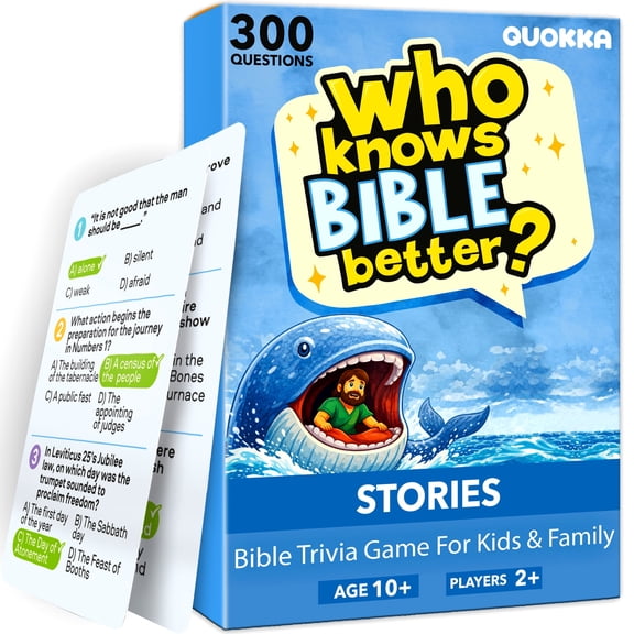 Quokka Who Knows Bible Better – Bible Stories Card Game with 300 Faith-Based Trivia Questions for Family Nights, Sunday School, and Homeschool