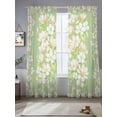 thumbnail image 3 of Spring Floral Sheer Curtains 108 Inches Long 2 Panels Set, Window Sheer Curtains for Living Room/Bedroom, Watercolor Orchid Flowers Leaves Botanical Green Light Filter Rod Pocket Curtain 52''x108''x2, 3 of 8